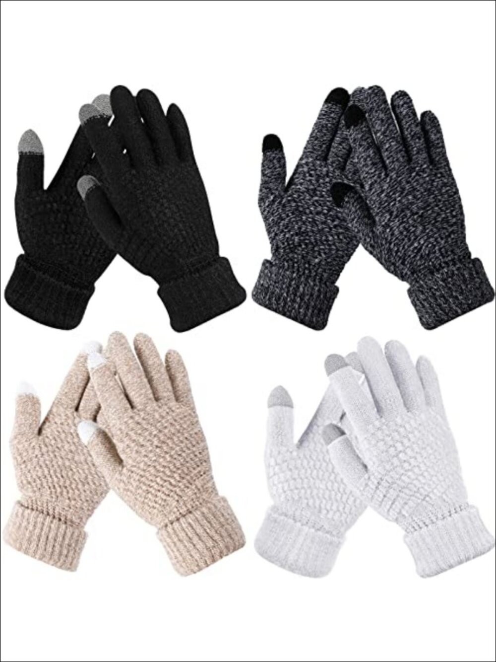Women's Chenille Touch Screen Gloves Fleece Lined Winter Warm Cold Weather